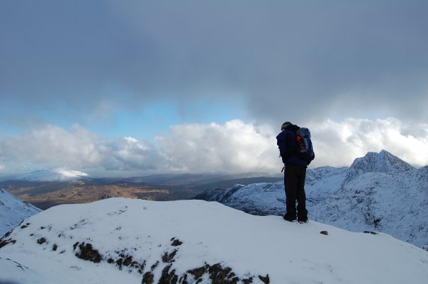 Winter view from Pyg track, climbing Snowdon